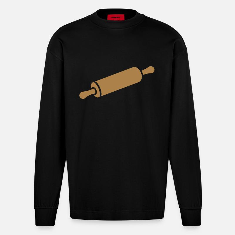 Nudelholz - Heavyweight Oversized Organic Langarmshirt Made in EU - SOLID BLACK