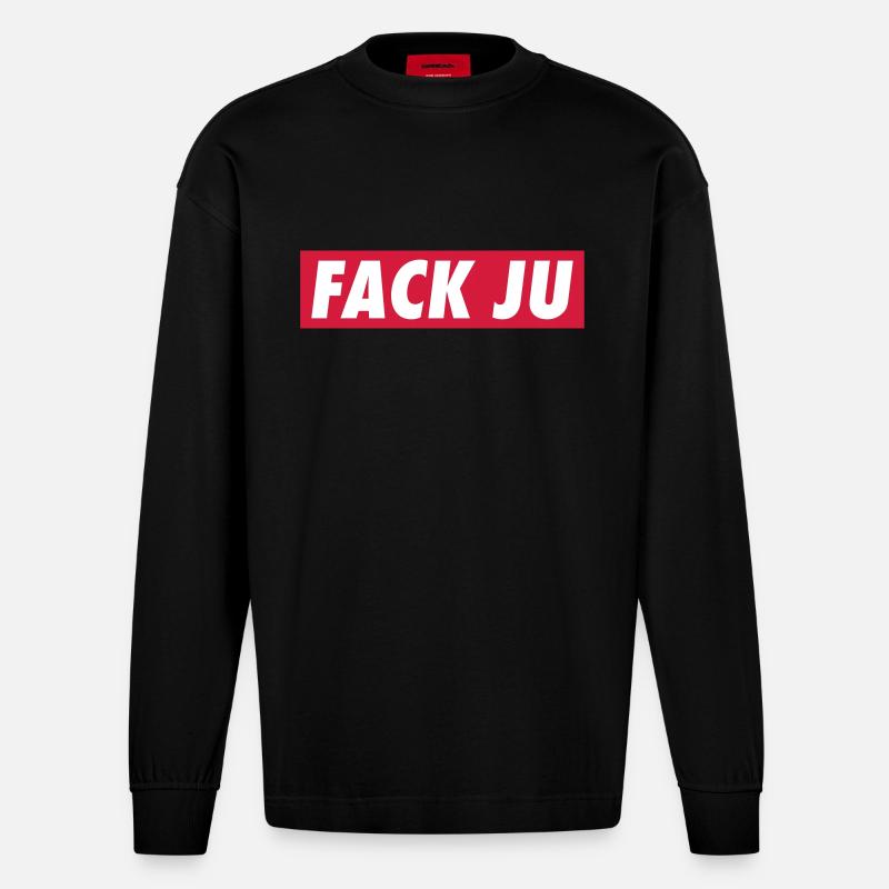fack ju - Heavyweight Oversized Organic Langarmshirt Made in EU - SOLID BLACK