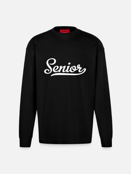 Senior - Heavyweight Oversized Organic Longsleeve Shirt Made in EU - SOLID BLACK