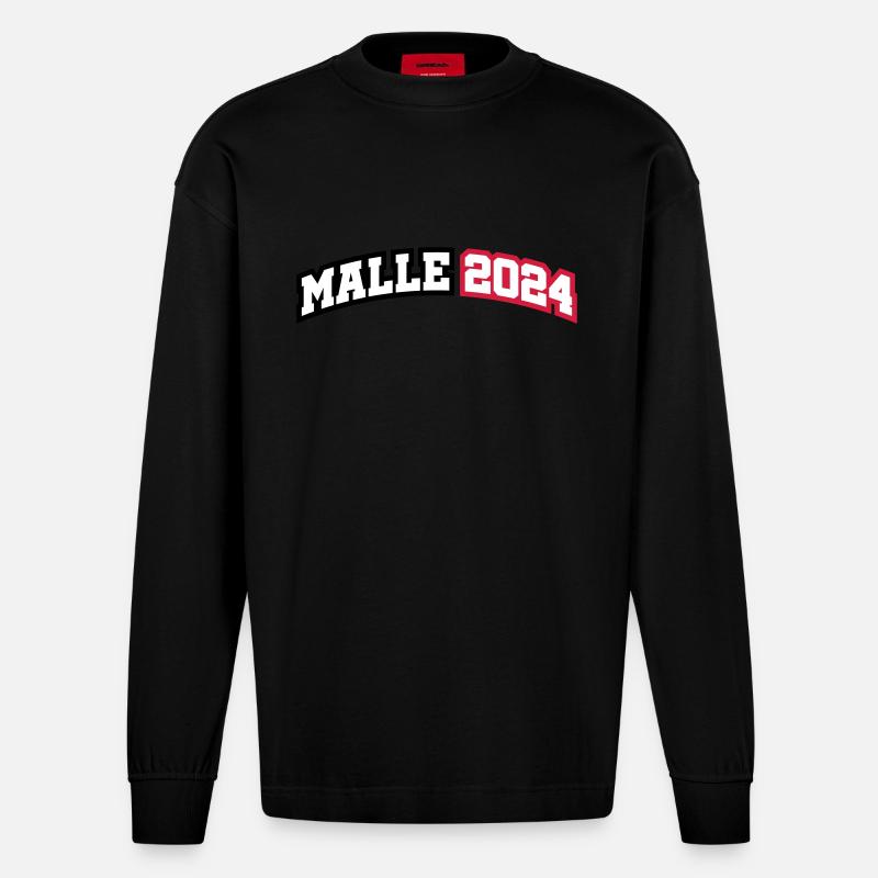 Malle 2024 Palme Mallorca - Manches longues bio épais oversize fabriqué en UE - SOLID BLACK