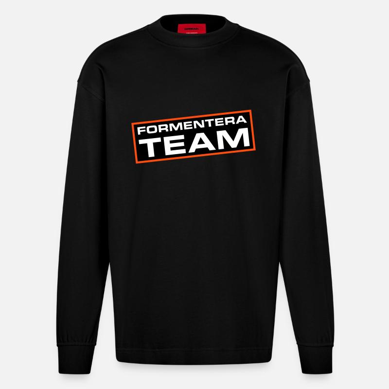 Formentera Team - Heavyweight Oversized Organic Langarmshirt Made in EU - SOLID BLACK