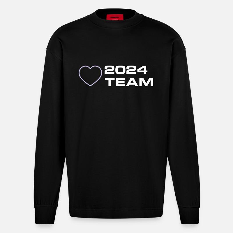 Équipe 2024 - Manches longues bio épais oversize fabriqué en UE - SOLID BLACK
