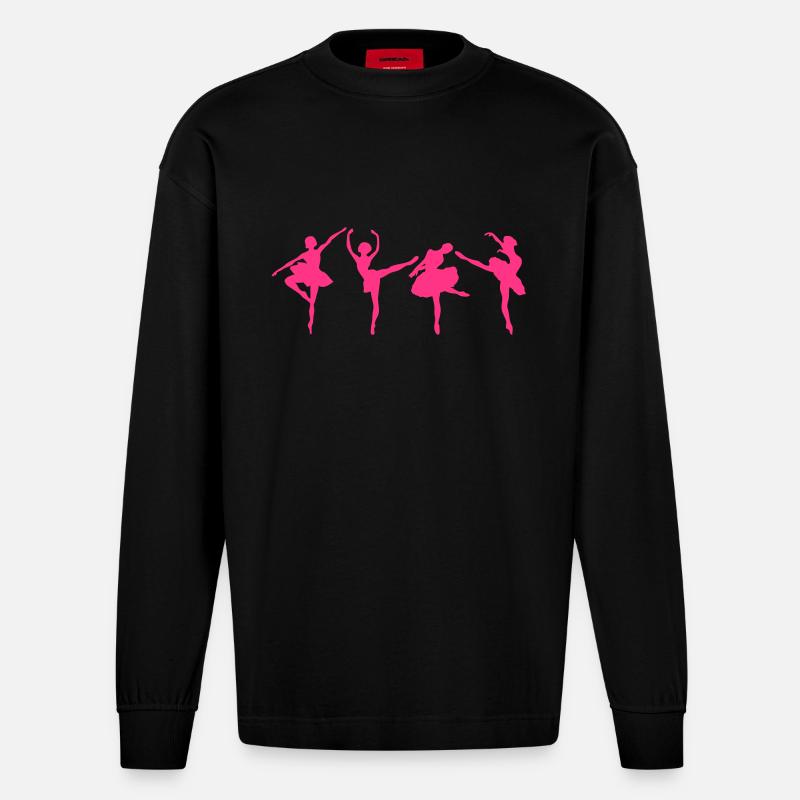 danseuse ballet dancer17 - Manches longues bio épais oversize fabriqué en UE - SOLID BLACK