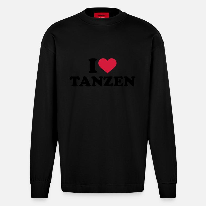 Tanzen - Heavyweight Oversized Organic Langarmshirt Made in EU - SOLID BLACK