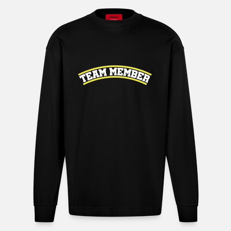 Team Mitglied - Heavyweight Oversized Organic Langarmshirt Made in EU - SOLID BLACK