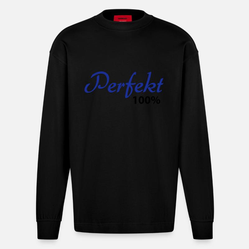 Perfekt 100% - Heavyweight Oversized Organic Langarmshirt Made in EU - SOLID BLACK