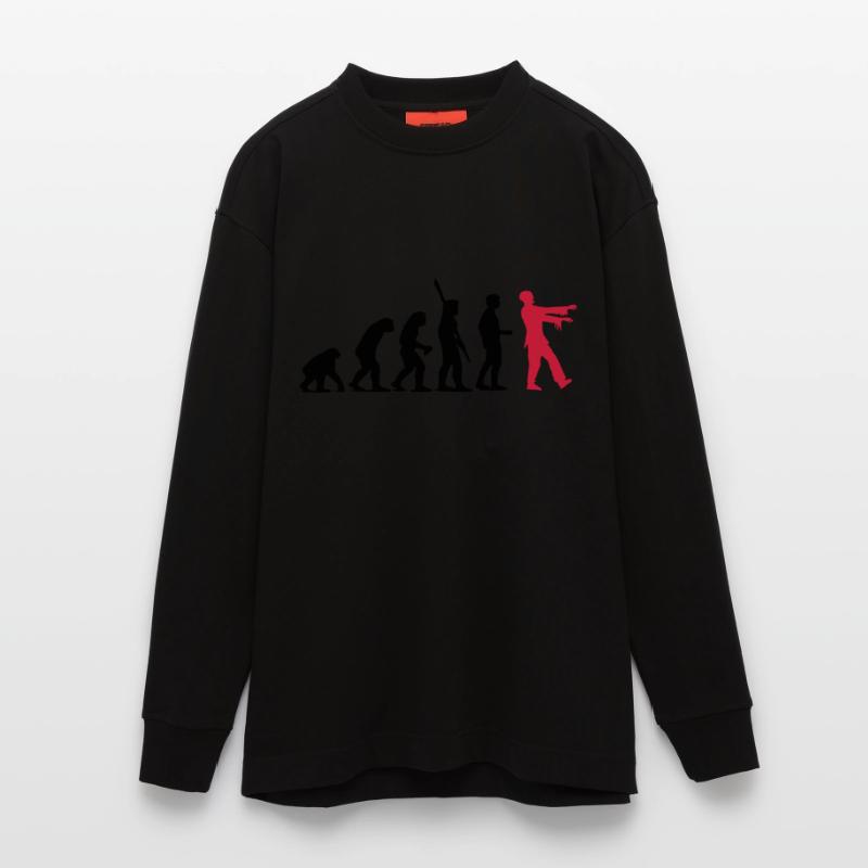 Zombie Evolution (two-color) Heavyweight Oversized Organic Longsleeve Shirt Made in EU