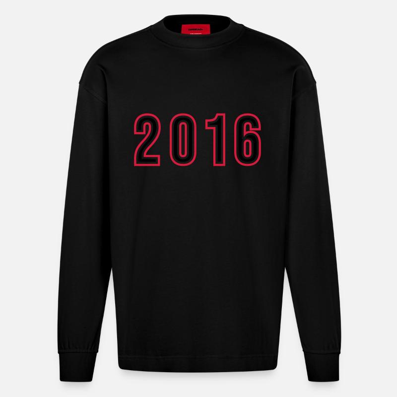 Numéro de l’année 2016 - Manches longues bio épais oversize fabriqué en UE - SOLID BLACK