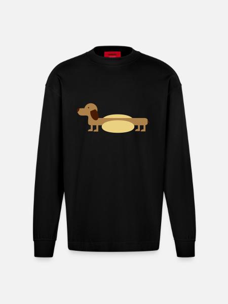 Hot-Dog - Heavyweight Oversized Organic Langarmshirt Made in EU - SOLID BLACK