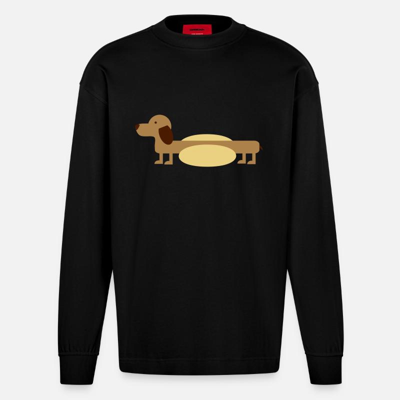 Hot-Dog - Heavyweight Oversized Organic Langarmshirt Made in EU - SOLID BLACK