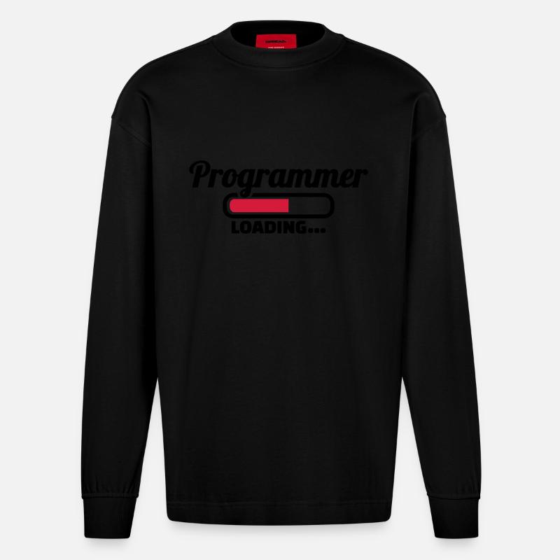 Programmierer - Heavyweight Oversized Organic Langarmshirt Made in EU - SOLID BLACK