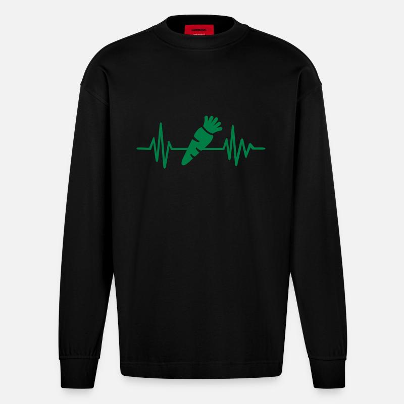Vegetarier - Heavyweight Oversized Organic Langarmshirt Made in EU - SOLID BLACK