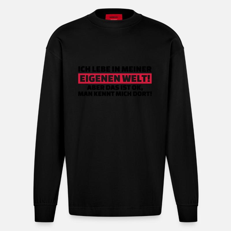 Eigene Welt - Heavyweight Oversized Organic Langarmshirt Made in EU - SOLID BLACK