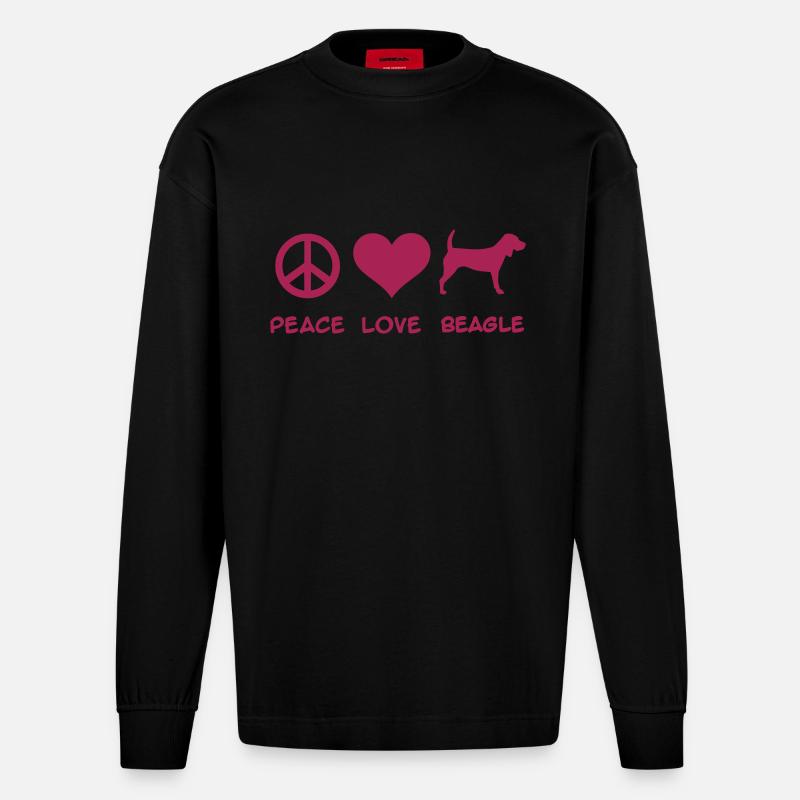 Beagle - Heavyweight Oversized Organic Langarmshirt Made in EU - SOLID BLACK