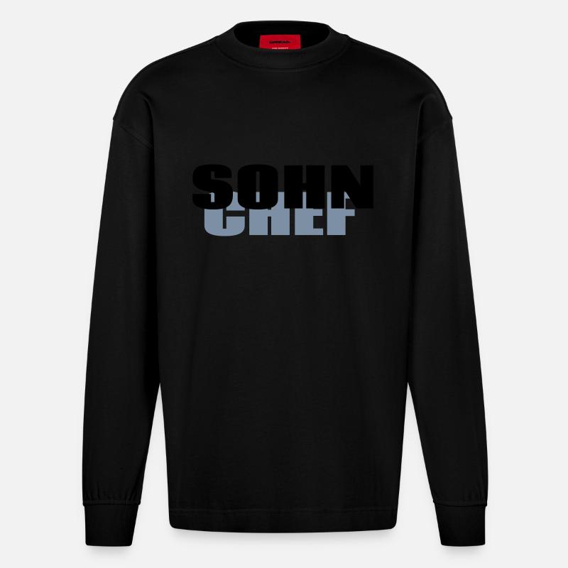 Sohn Chef - Heavyweight Oversized Organic Langarmshirt Made in EU - SOLID BLACK