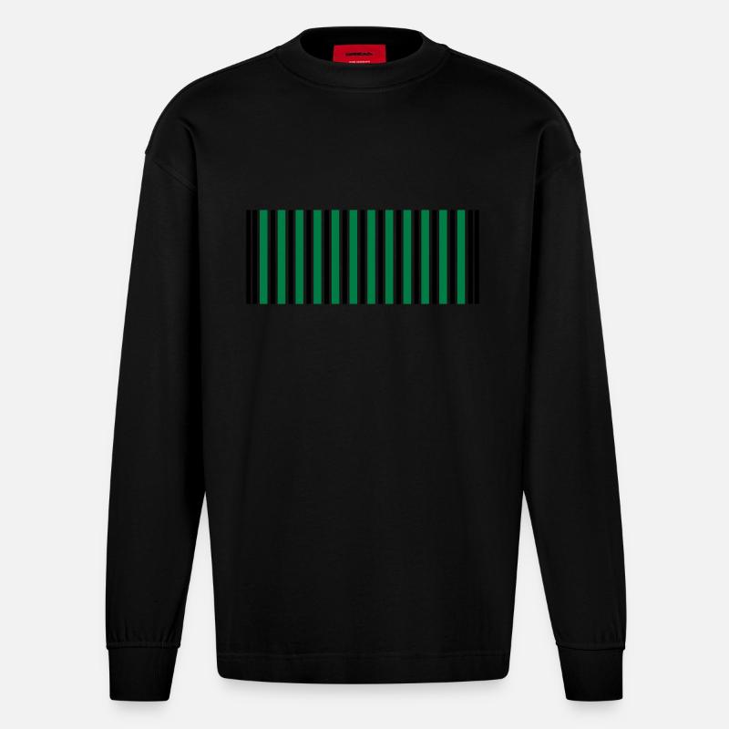 barcode - Heavyweight Oversized Organic Longsleeve Shirt Made in EU - SOLID BLACK