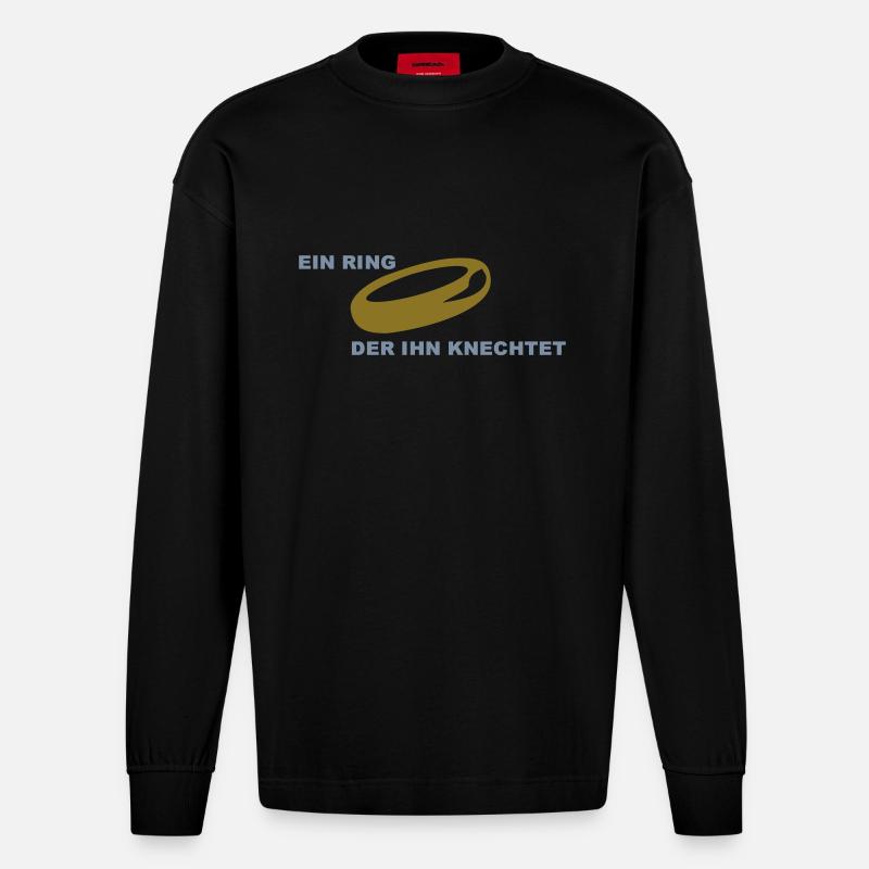 einringknechtetihn - Heavyweight Oversized Organic Langarmshirt Made in EU - SOLID BLACK