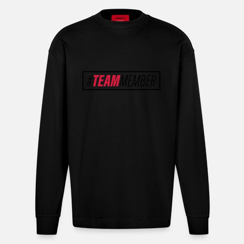 Icône de l’équipe - Manches longues bio épais oversize fabriqué en UE - SOLID BLACK