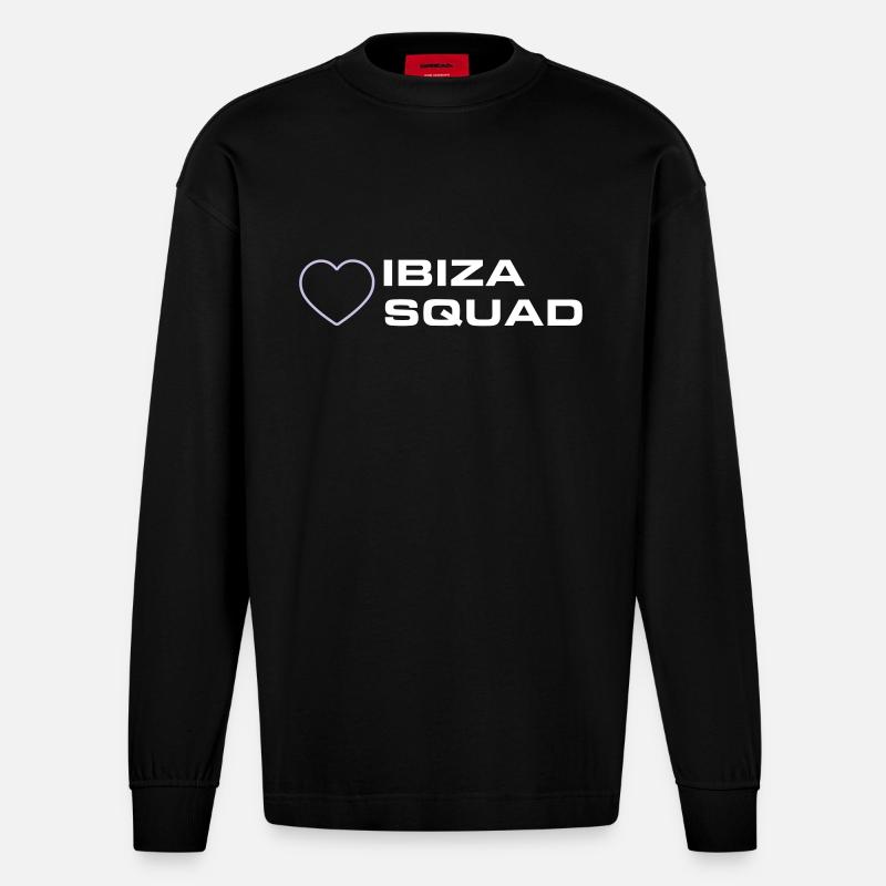 Ibiza Squad - Heavyweight Oversized Organic Langarmshirt Made in EU - SOLID BLACK