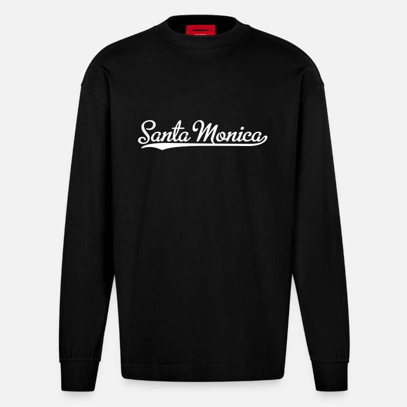 santa monica - Manches longues bio épais oversize fabriqué en UE - SOLID BLACK