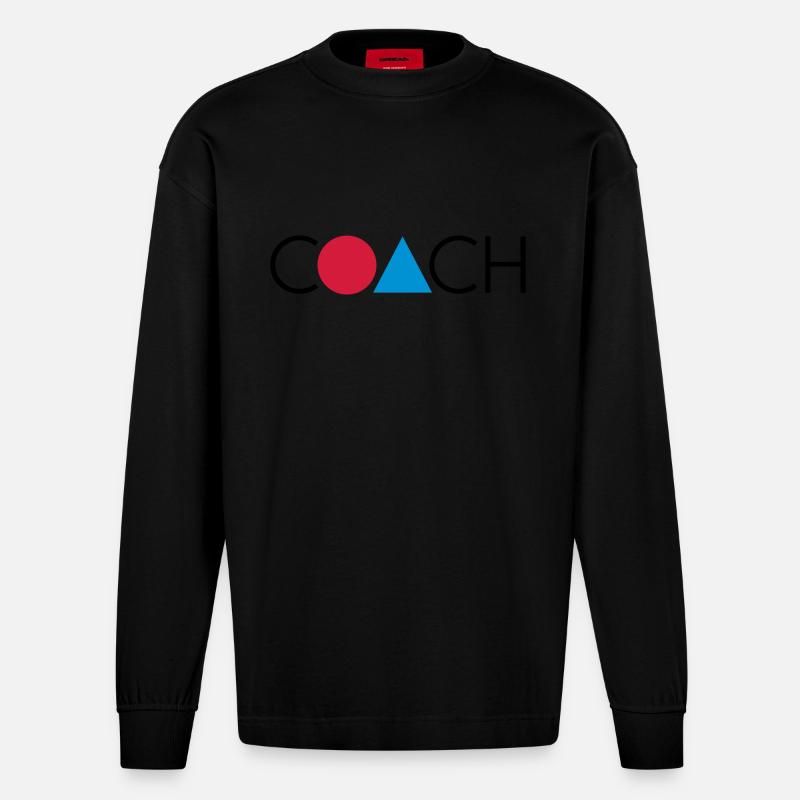 GEO COACH - Heavyweight Oversized Organic Langarmshirt Made in EU - SOLID BLACK