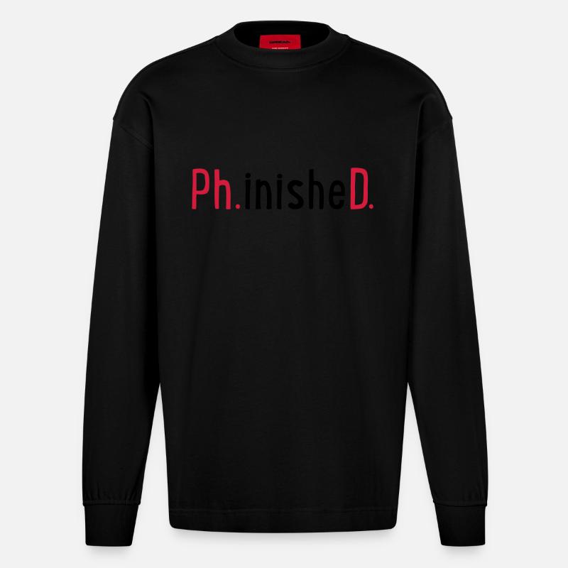 Ph.D. - Manches longues bio épais oversize fabriqué en UE - SOLID BLACK