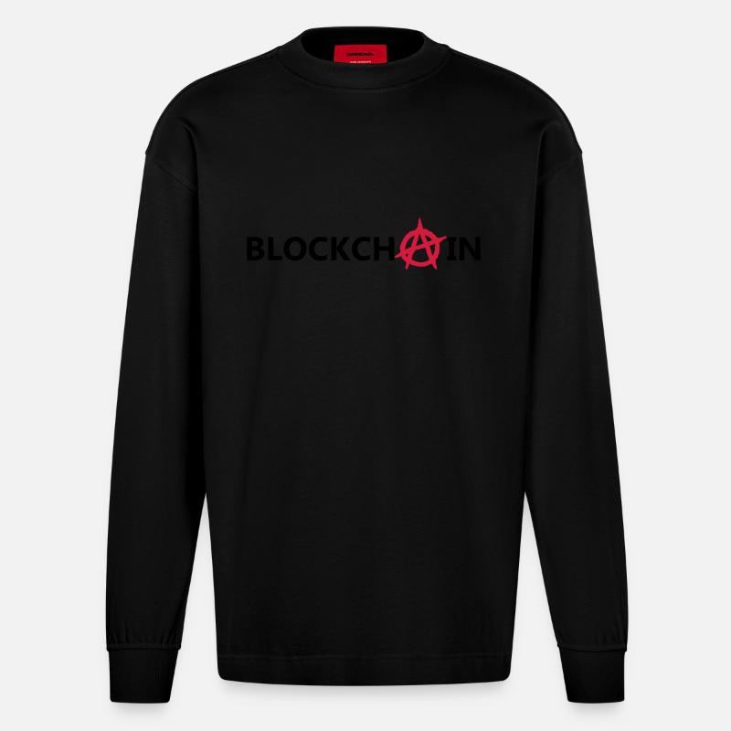 blockchain - Heavyweight Oversized Organic Langarmshirt Made in EU - SOLID BLACK