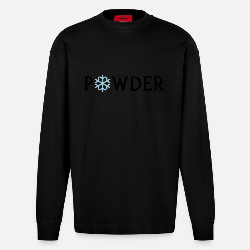 powder - Heavyweight Oversized Organic Langarmshirt Made in EU - SOLID BLACK