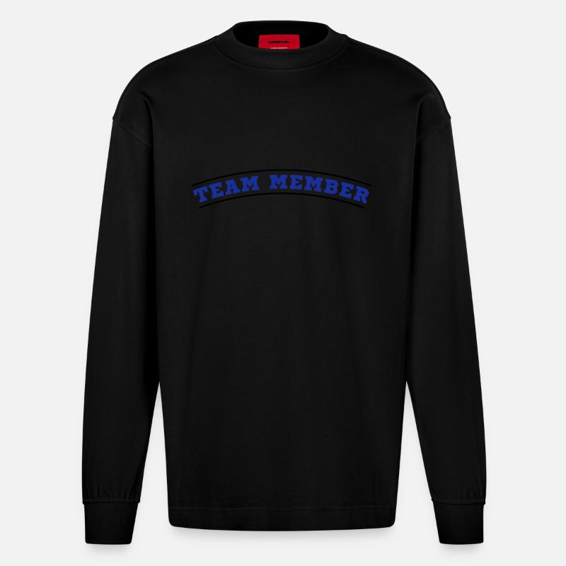 team member design - Heavyweight Oversized Organic Langarmshirt Made in EU - SOLID BLACK