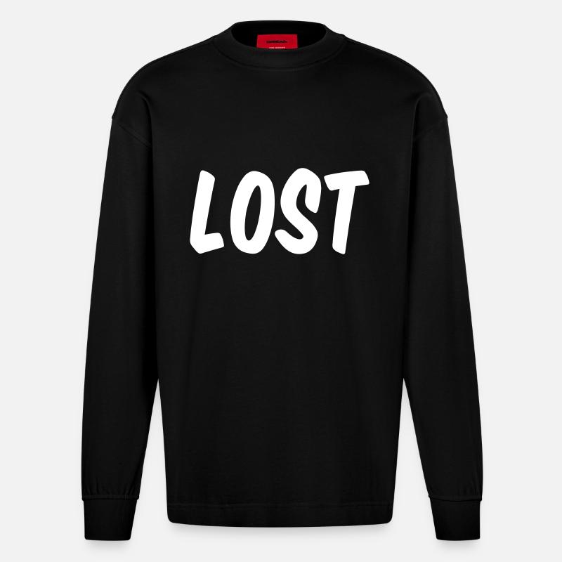 Lost Jugendwort - Heavyweight Oversized Organic Langarmshirt Made in EU - SOLID BLACK