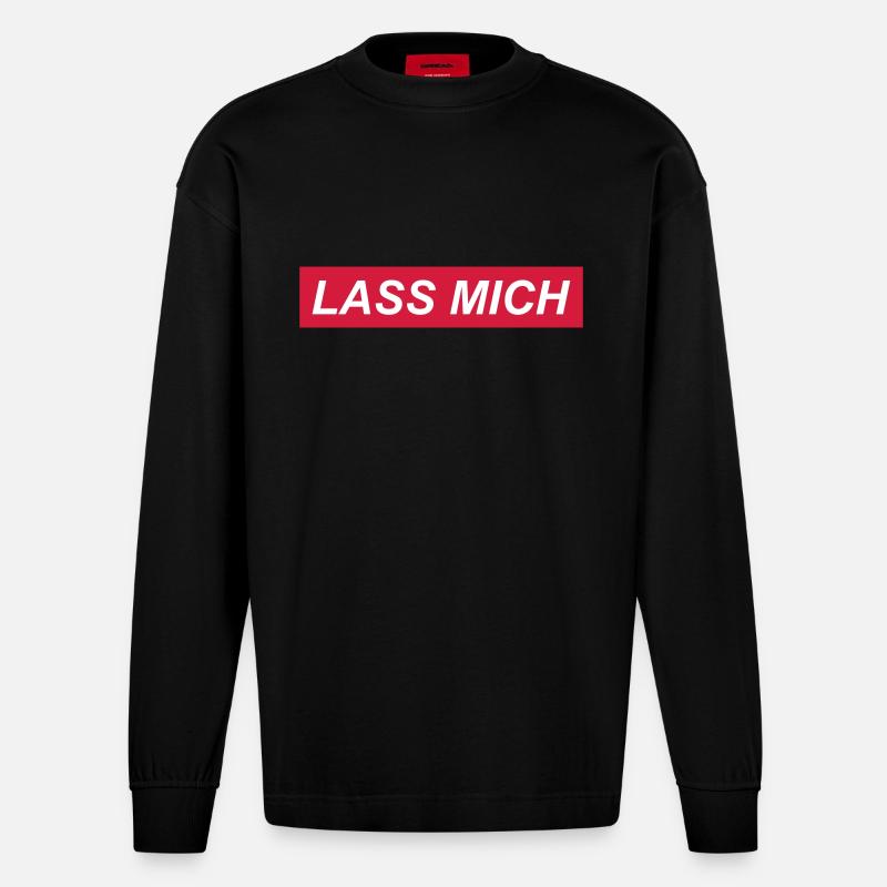Lass mich - Heavyweight Oversized Organic Langarmshirt Made in EU - SOLID BLACK