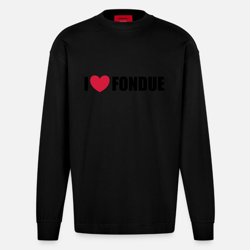 Fondue - Heavyweight Oversized Organic Langarmshirt Made in EU - SOLID BLACK