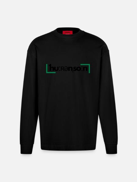 ˈhuːʀənˌsoːn - Heavyweight Oversized Organic Langarmshirt Made in EU - SOLID BLACK