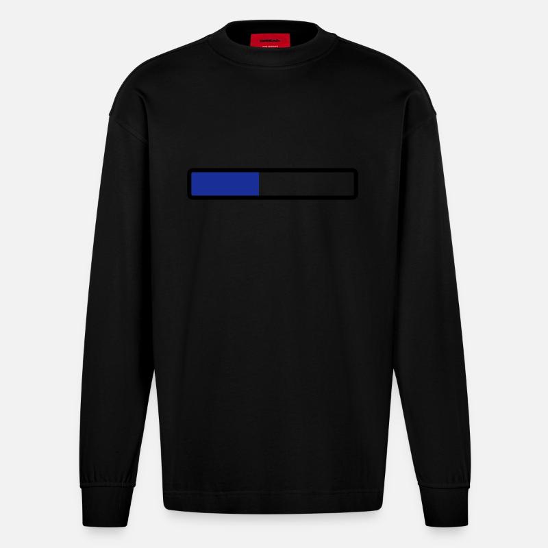 loading laden computer warten - Heavyweight Oversized Organic Langarmshirt Made in EU - SOLID BLACK