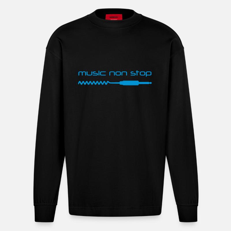 dj - Heavyweight Oversized Organic Langarmshirt Made in EU - SOLID BLACK