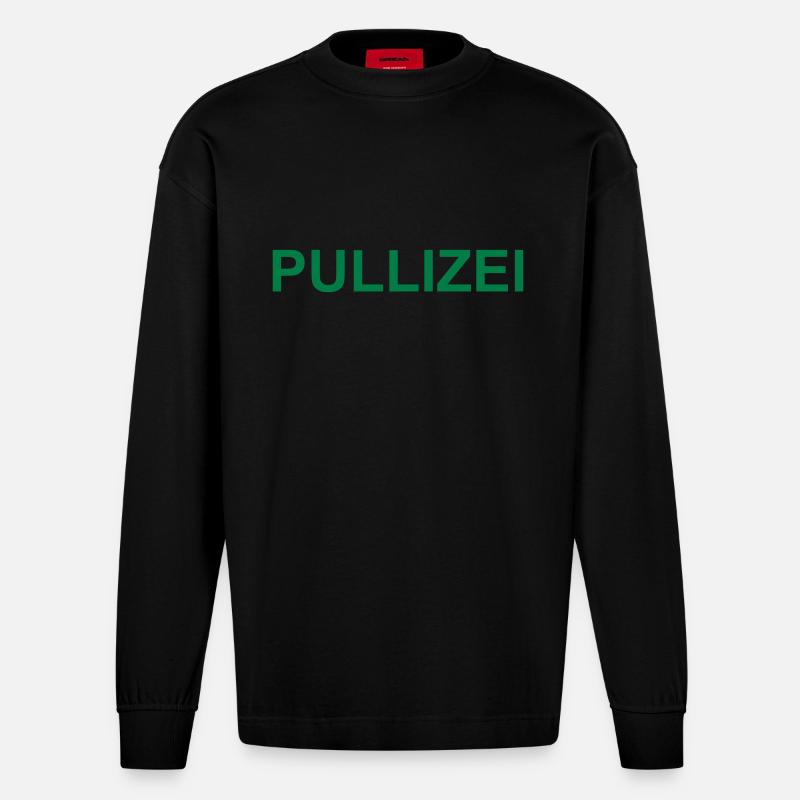 pullizei - Heavyweight Oversized Organic Langarmshirt Made in EU - SOLID BLACK