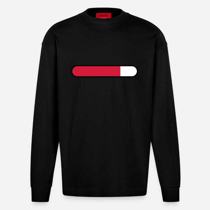 ladebalken leer - Heavyweight Oversized Organic Langarmshirt Made in EU - SOLID BLACK