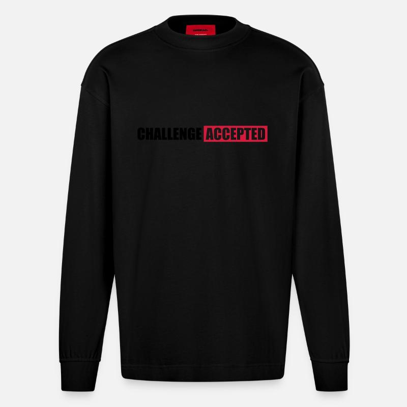 Contester le texte accepté Design - Manches longues bio épais oversize fabriqué en UE - SOLID BLACK