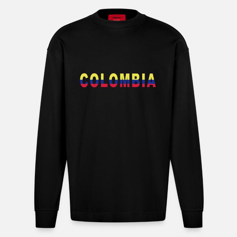 Colombia Design - Heavyweight Oversized Organic Langarmshirt Made in EU - SOLID BLACK
