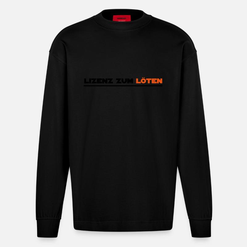 löten - Heavyweight Oversized Organic Langarmshirt Made in EU - SOLID BLACK