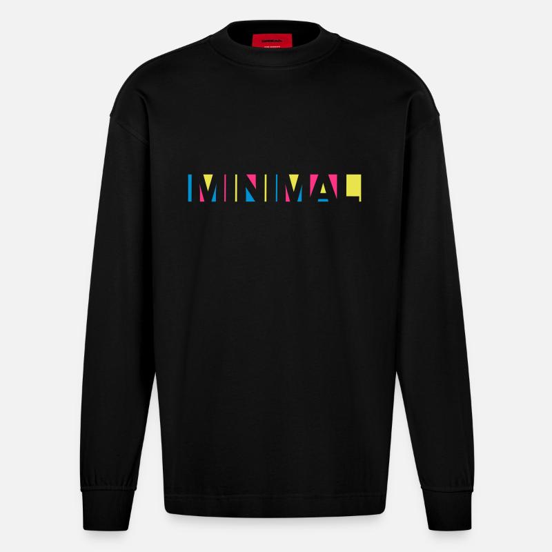 minimal invert 3c - Heavyweight Oversized Organic Langarmshirt Made in EU - SOLID BLACK