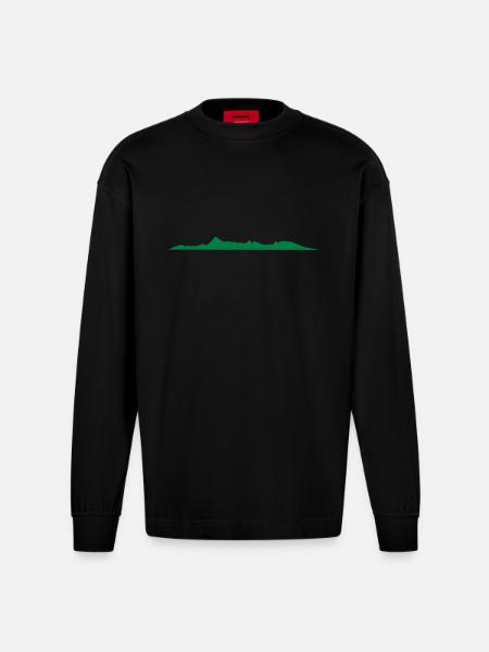 profil île de Moorea ISLAND - Heavyweight Oversized Organic Longsleeve Shirt Made in EU - SOLID BLACK