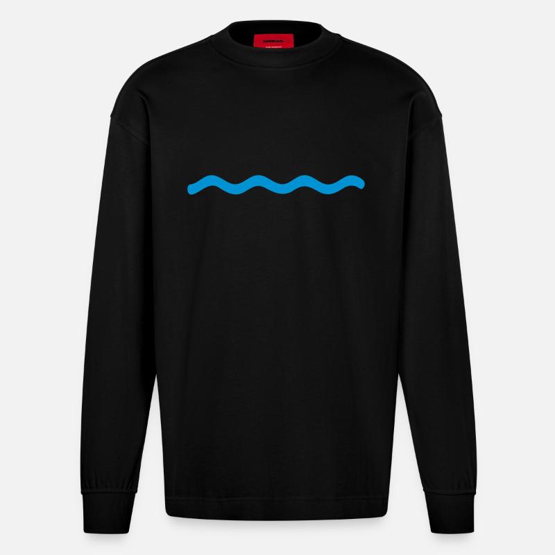 Wellen - Heavyweight Oversized Organic Langarmshirt Made in EU - SOLID BLACK
