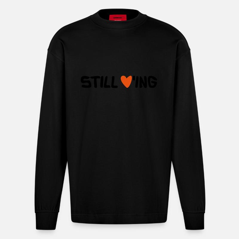 Still Loving - Heavyweight Oversized Organic Langarmshirt Made in EU - SOLID BLACK