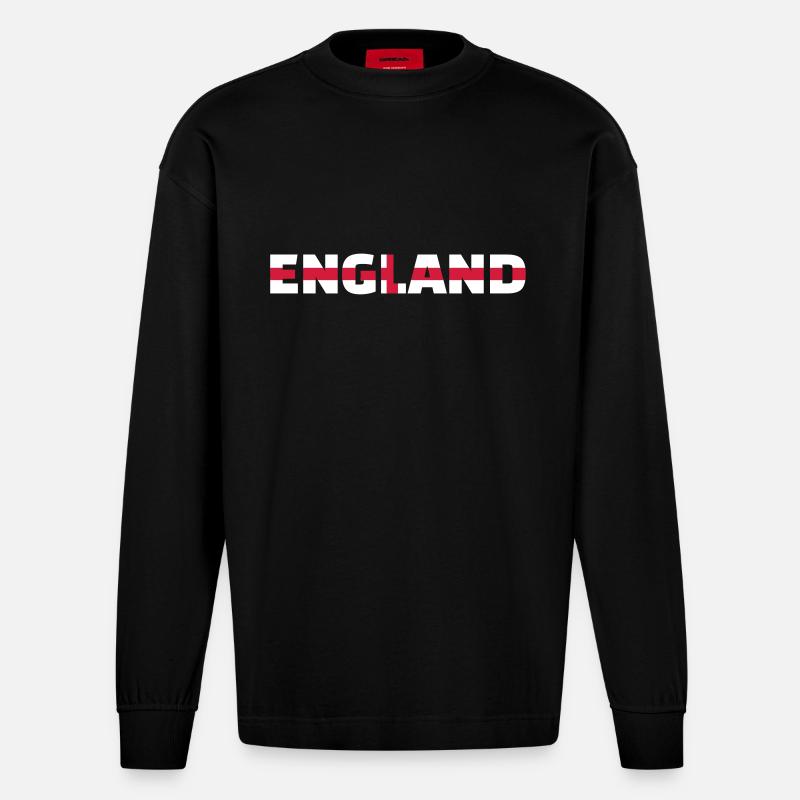 England - Heavyweight Oversized Organic Longsleeve Shirt Made in EU - SOLID BLACK