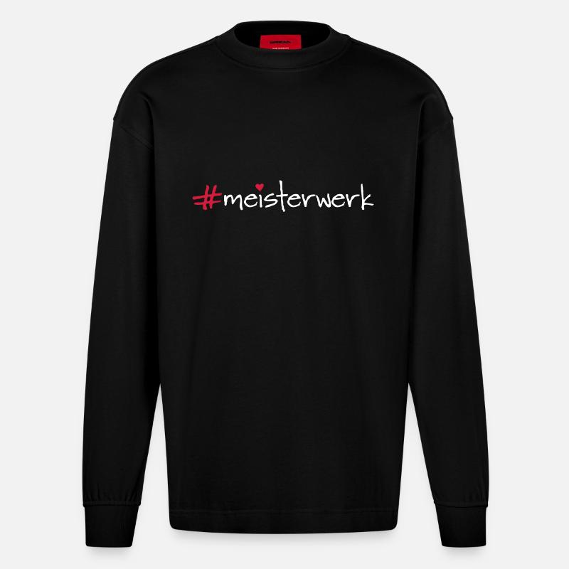 chef-d'œuvre - Manches longues bio épais oversize fabriqué en UE - SOLID BLACK