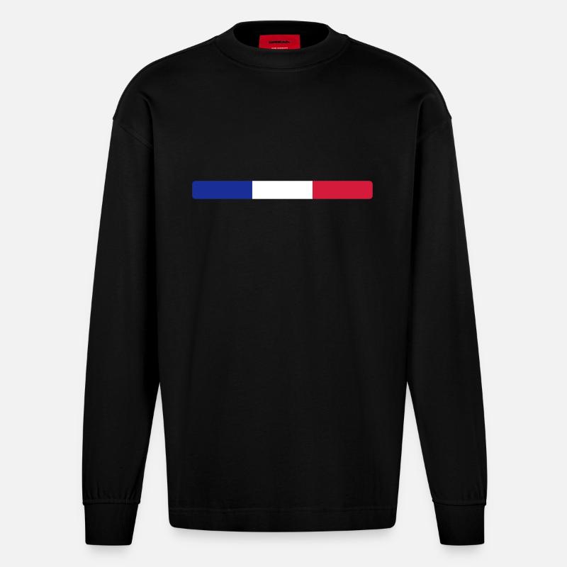France - Heavyweight Oversized Organic Langarmshirt Made in EU - SOLID BLACK