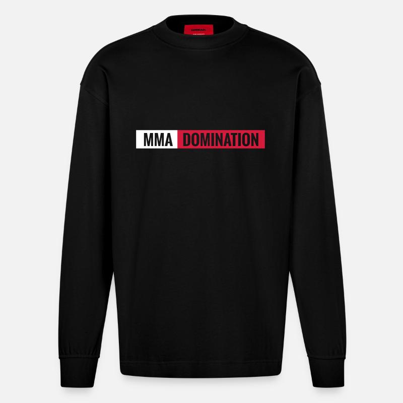 MMA Domination - Heavyweight Oversized Organic Langarmshirt Made in EU - SOLID BLACK