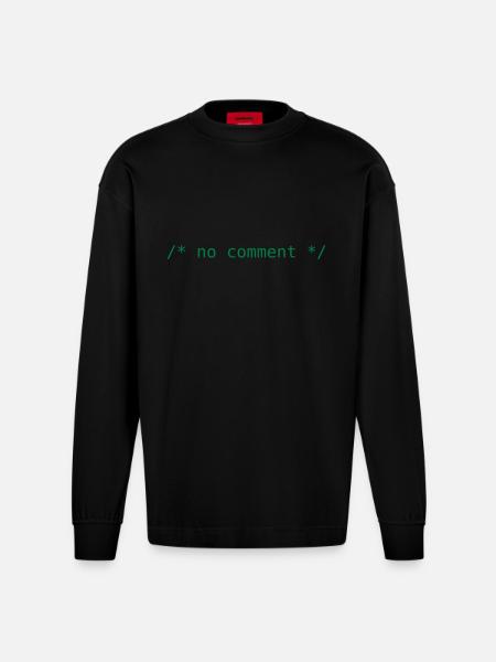 no comment - Heavyweight Oversized Organic Langarmshirt Made in EU - SOLID BLACK