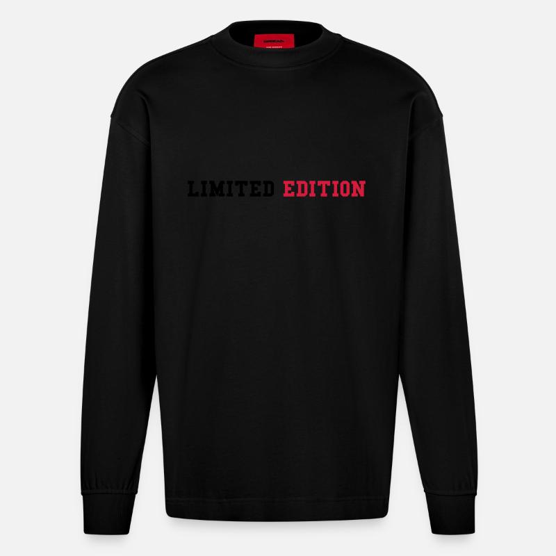 limited edition 2 - Heavyweight Oversized Organic Langarmshirt Made in EU - SOLID BLACK